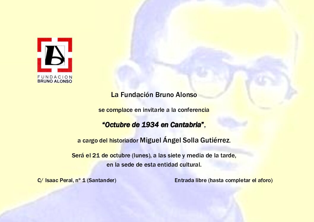 Conferencia de Miguel Ángel Solla: «Octubre de 1934 en Cantabria».